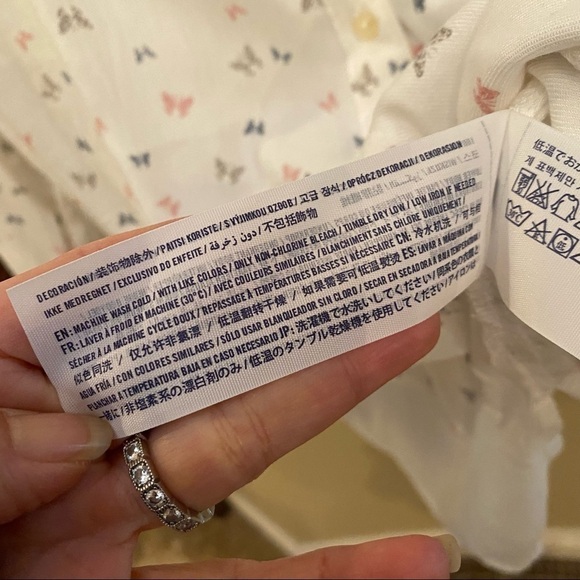 NWT~ABERCROMBIE Kids Butterfly Print Sheer Back Top Size L/14 - Picture 11 of 11